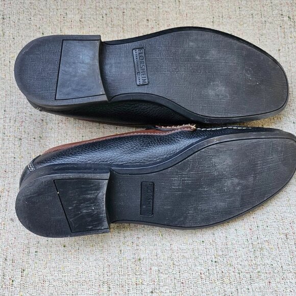 Florshiem Men Shoes Black/Brown Leather Upper Slip On Dress Shoes Size 8 - Picture 10 of 11